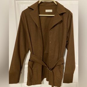 Oak + Fort Chocolate Brown Blazer with Belt - Size Small